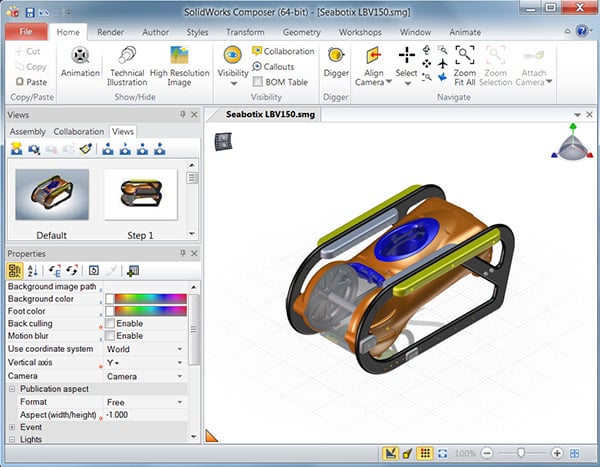 SOLIDWORKS Composer User Interface