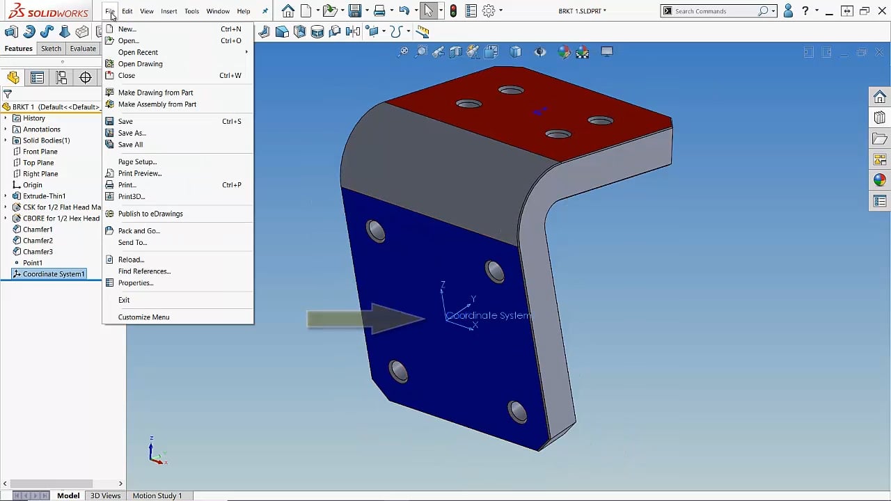 How to Move the Origin Within Your Part Model