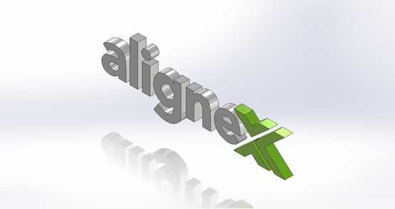 Alignex Logo Sketched in SOLIDWORKS Sketcher