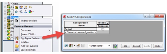 Configure Feature in SOLIDWORKS