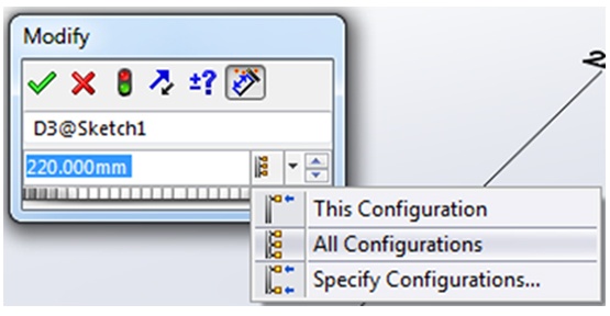 Modify Configuration in SOLIDWORKS