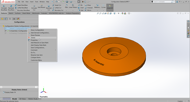 Why Can't I Delete a Configuration in SOLIDWORKS?